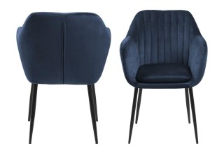 GRANATOWE KRZESŁO GLAMOUR Z PODŁOKIETNIKAMI, DO SALONU, ELEGANCKIE