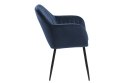 Krzesło Pikowane, ciemny niebieski welur, wygodne