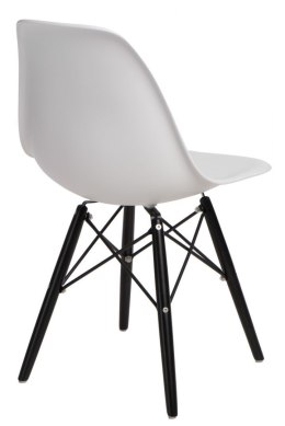 Krzesło SKANDYNAWSKIE białe, czarne bukowe nogi