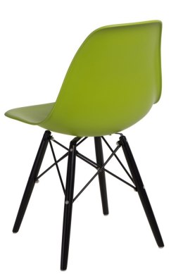 Krzesło SKANDYNAWSKIE zielone, czarne nogi