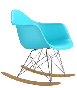 Krzesło Bujane JASNE TURKUSOWE, z podłokietnikami, PŁOZY
