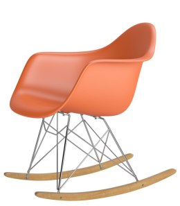 Krzesło Bujane POMARAŃCZOWE, z podłokietnikami, PŁOZY
