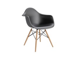 Krzesło SKANDYNAWSKIE czarne, drewniane nogi