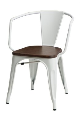 Krzesło Metalowe TOWER PARIS białe sosna orzech