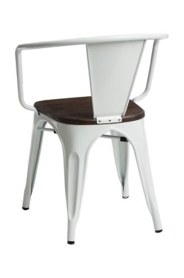 Krzesło Metalowe TOWER PARIS białe sosna szczotkowana