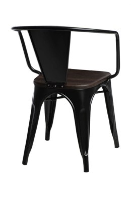 Krzesło Metalowe TOWER PARIS czarne sosna szczotkowana