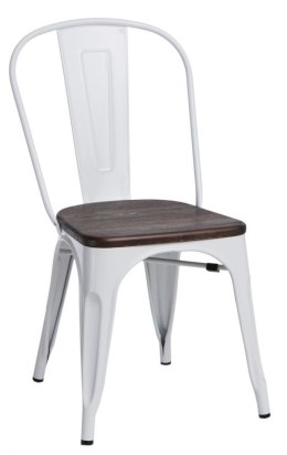 Krzesło Metalowe TOWER PARIS białe sosna szczot.