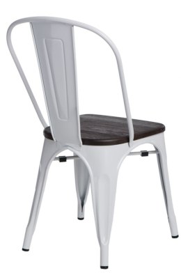 Krzesło Metalowe TOWER PARIS białe sosna szczot.