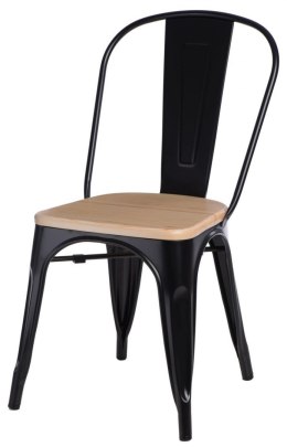 Krzesło Metalowe TOWER PARIS czarne,sosna naturaln