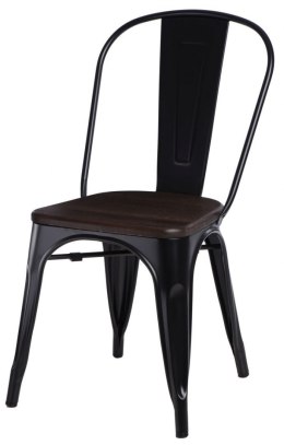 Krzesło Metalowe TOWER PARIS czarne sosna szczot.