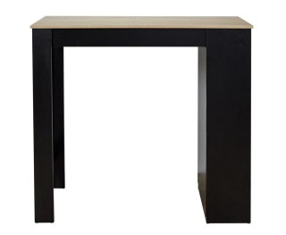 CZARNY STÓŁ BAROWY DO KUCHNI, Z PÓŁKAMI, 115 CM, MDF, LOFT, ELEGANCKI