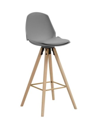 NOWOCZESNY HOKER Z OPARCIEM MALMO - SZARY, DREWNO, Z PODUSZKĄ, LOFT, 77 CM