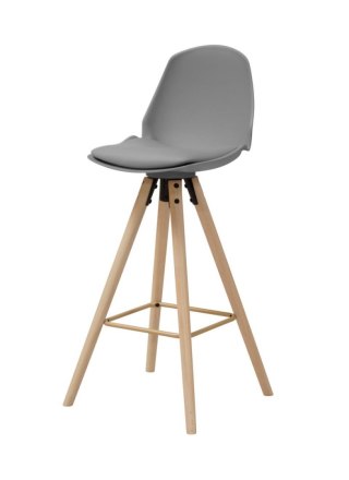 NOWOCZESNY HOKER Z OPARCIEM MALMO - SZARY, DREWNO, Z PODUSZKĄ, LOFT, 77 CM