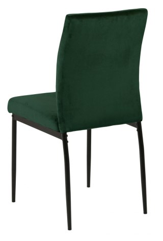 ELEGANCKIE CIEMNE ZIELONE KRZESŁO, CZARNY METAL, DO JADALNI, GLAMOUR