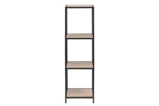 Regał DENMARK VI Dąb, 4 półki, MDF dąb, metalowy