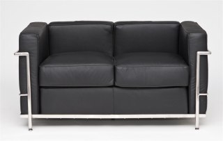 SOFA DWUOSOBOWA LUCENTE, SKÓRA NATURALNA, CHROM, DO SALONU, BIURA, LOFT