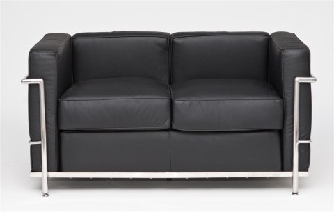 Sofa 2-osobowa Kubik czarna skóra TP Sofa 2-osobowa Kubik czarna skóra TP