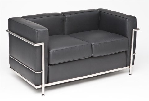 Sofa 2-osobowa Kubik czarna skóra TP Sofa 2-osobowa Kubik czarna skóra TP