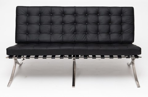 Sofa BA2 2 osobowa, czarna ekoskóra Sofa BA2 2 osobowa, czarna ekoskóra