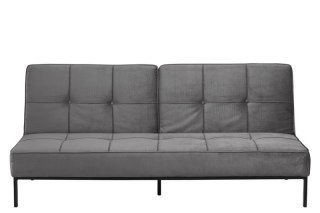 INDUSTRALNA SZARA SOFA, WELUR, CZARNY METAL, DO SALONU LOFT