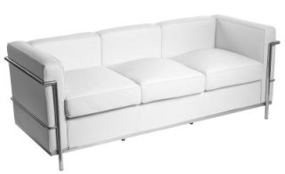 SOFA TRZYOSOBOWA LUCENTE, SKÓRA NATURALNA, CHROM, DESIGN, DO SALONU, BIURA