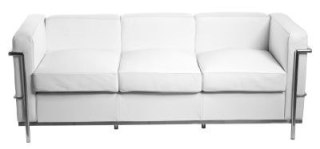 SOFA TRZYOSOBOWA LUCENTE, SKÓRA NATURALNA, CHROM, DESIGN, DO SALONU, BIURA