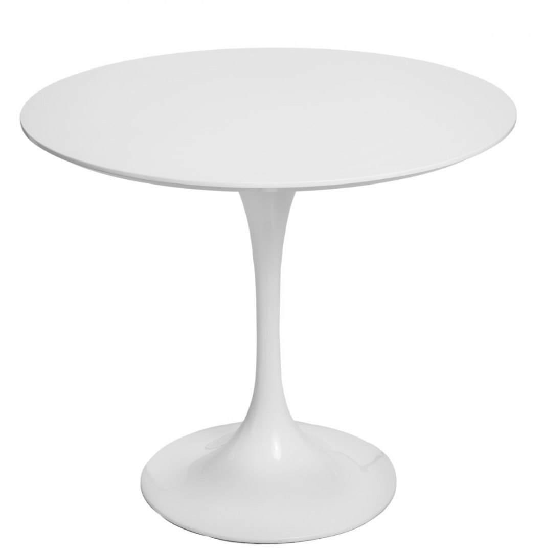 Stół okrągły biały, 90 cm, jedna noga, METAL, MDF Stół okrągły biały, 90 cm, jedna noga, METAL, MDF
