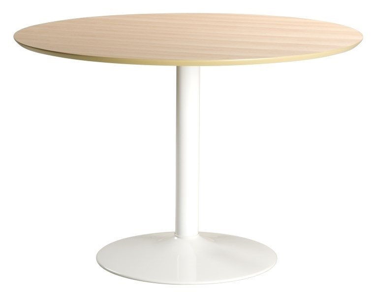 Stół Okrągły 110 cm, Dębowy, Biały, jedna noga Stół Okrągły 110 cm, Dębowy, Biały, jedna noga