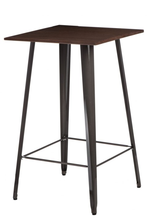 Kwadratowy stół barowy, metal, drewno, postarzany Kwadratowy stół barowy, metal, drewno, postarzany