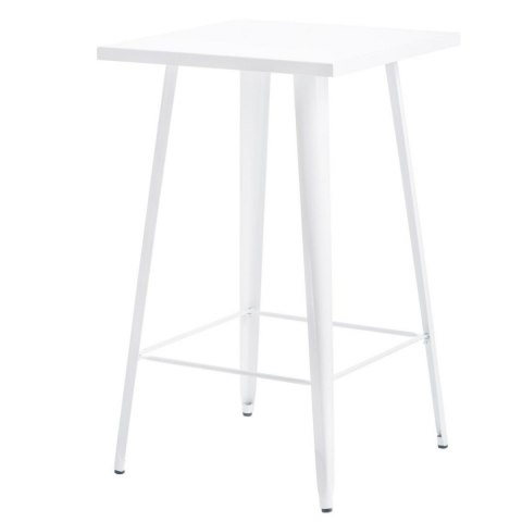 Stół barowy Metalowy, biały, kwadratowy, 65 cm