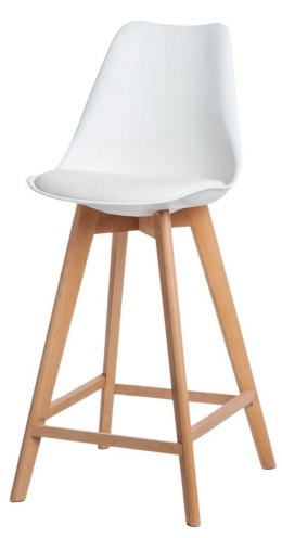 Hoker Nord Wood, DREWNIANY, 80 CM, BIAŁY, OPARCIE