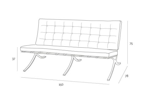 Sofa BA2 2 osobowa, brązowa skóra naturalna Sofa BA2 2 osobowa, brązowa skóra naturalna