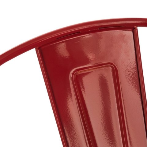 CZERWONY METALOWY HOKER LOFT ARTPRO Z OPARCIEM, STOŁEK BAROWY, 75 CM