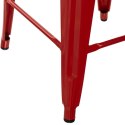 CZERWONY METALOWY HOKER LOFT ARTPRO Z OPARCIEM, STOŁEK BAROWY, 75 CM