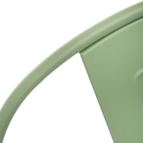 ZIELONY METALOWY HOKER LOFT ARTPRO Z OPARCIEM, STOŁEK BAROWY DO WYSPY 66 CM