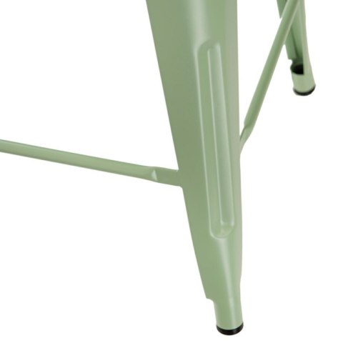 ZIELONY METALOWY HOKER LOFT ARTPRO Z OPARCIEM, STOŁEK BAROWY DO WYSPY 66 CM