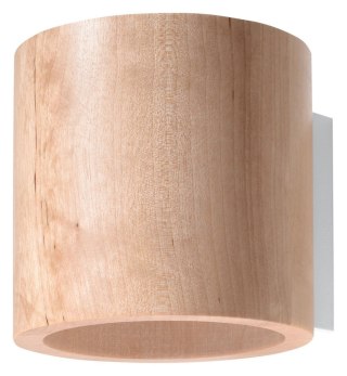 DREWNIANY OWALNY KINKIET ŚCIENNY, LAMPA ŚCIENNA 12 CM, G9, ŚWIATŁO GÓRA DÓŁ