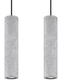 LAMPA WISZĄCA LOFT, BETONOWA, WĄSKA, INDUSTRIALNA, DO SALONU, 2 x Gu10