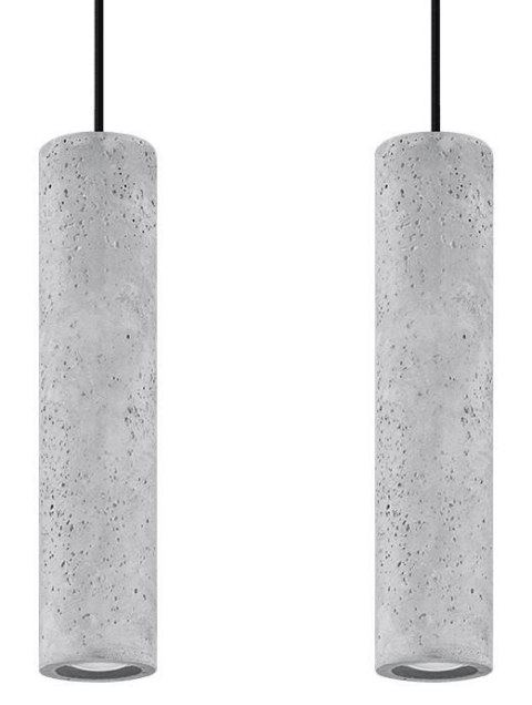 LAMPA WISZĄCA LOFT, BETONOWA, WĄSKA, INDUSTRIALNA, DO SALONU, 2 x Gu10