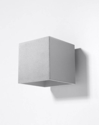 KINKIET SZARY LUMINOS QUAD, LAMPA ŚCIENNA, G9, ALUMINIUM, NOWOCZESNY