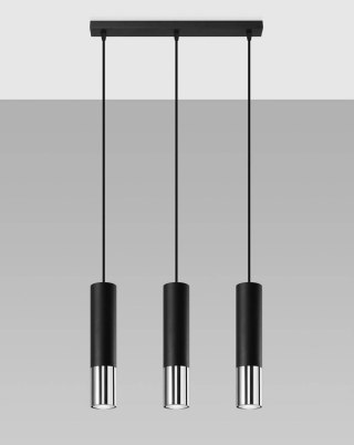 Lampa wisząca LOOPEZ 3L czarny/chrom