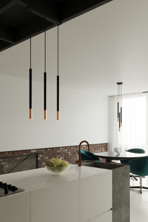 Lampa wisząca MOZAICA 1 czarny/miedź Lampa wisząca MOZAICA 1 czarny/miedź