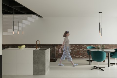 Lampa wisząca MOZAICA 1 czarny/miedź Lampa wisząca MOZAICA 1 czarny/miedź