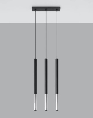 Lampa wisząca MOZAICA 3L czarny/chrom