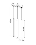 NOWOCZESNA BIAŁA LAMPA WISZĄCA, METALOWE WĄSKIE KLOSZE, DO SALONU, 3 x G9