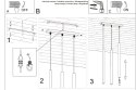 NOWOCZESNA BIAŁA LAMPA WISZĄCA, METALOWE WĄSKIE KLOSZE, DO SALONU, 3 x G9