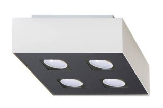 CZARNO-BIAŁY PLAFON, KAWADRAT, SALON, 4 x GU10