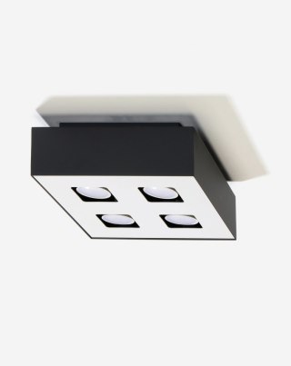 CZARNO-BIAŁY PLAFON, KAWADRAT, SALON, 4 x GU10