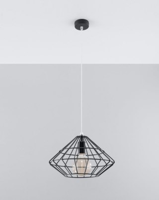 LAMPA WISZĄCA STELLATO, CZARNA, LOFT, STALOWA, E27, SALON, INDUSTRIALNA