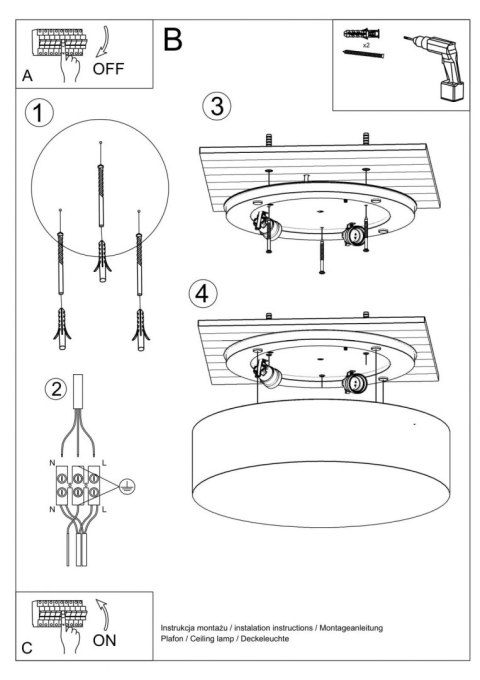 UNIWERSALNY OKRĄGŁY PLAFON 55 cm BIAŁY, DO SALONU UNIWERSALNY OKRĄGŁY PLAFON 55 cm BIAŁY, DO SALONU